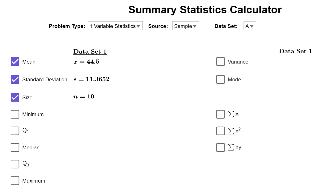 The average value of the dataset is 44.5.