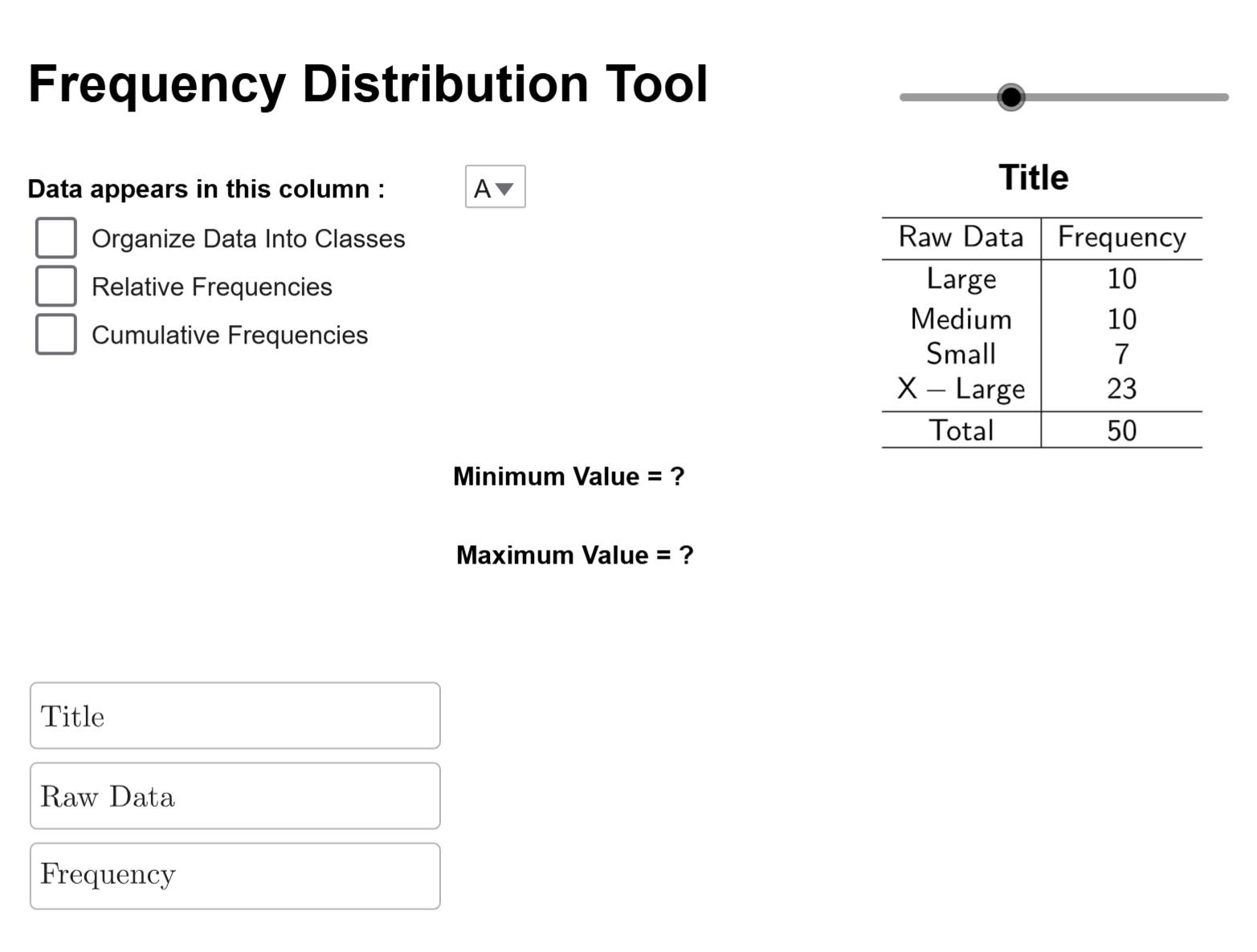 The organize data into classes checkbox is deselected. The mode is X-Large with a frequency of 23.